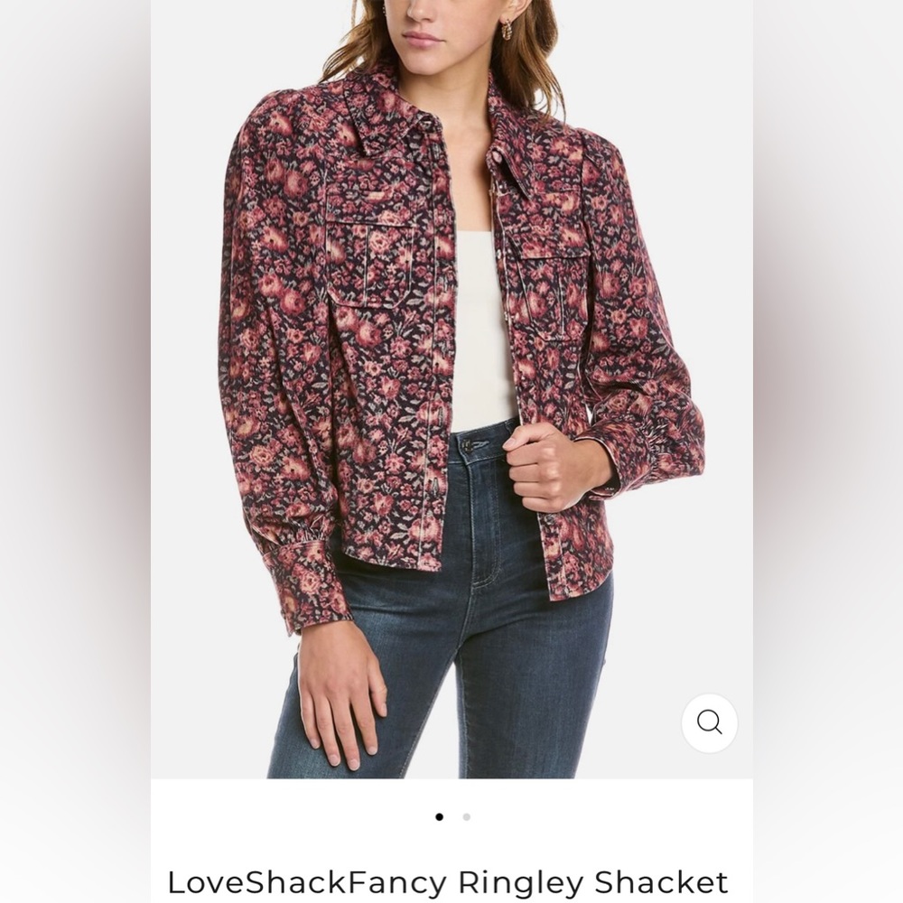 LoveShackFancy Corduroy Shacket Button Down Top. Size 4. NWT